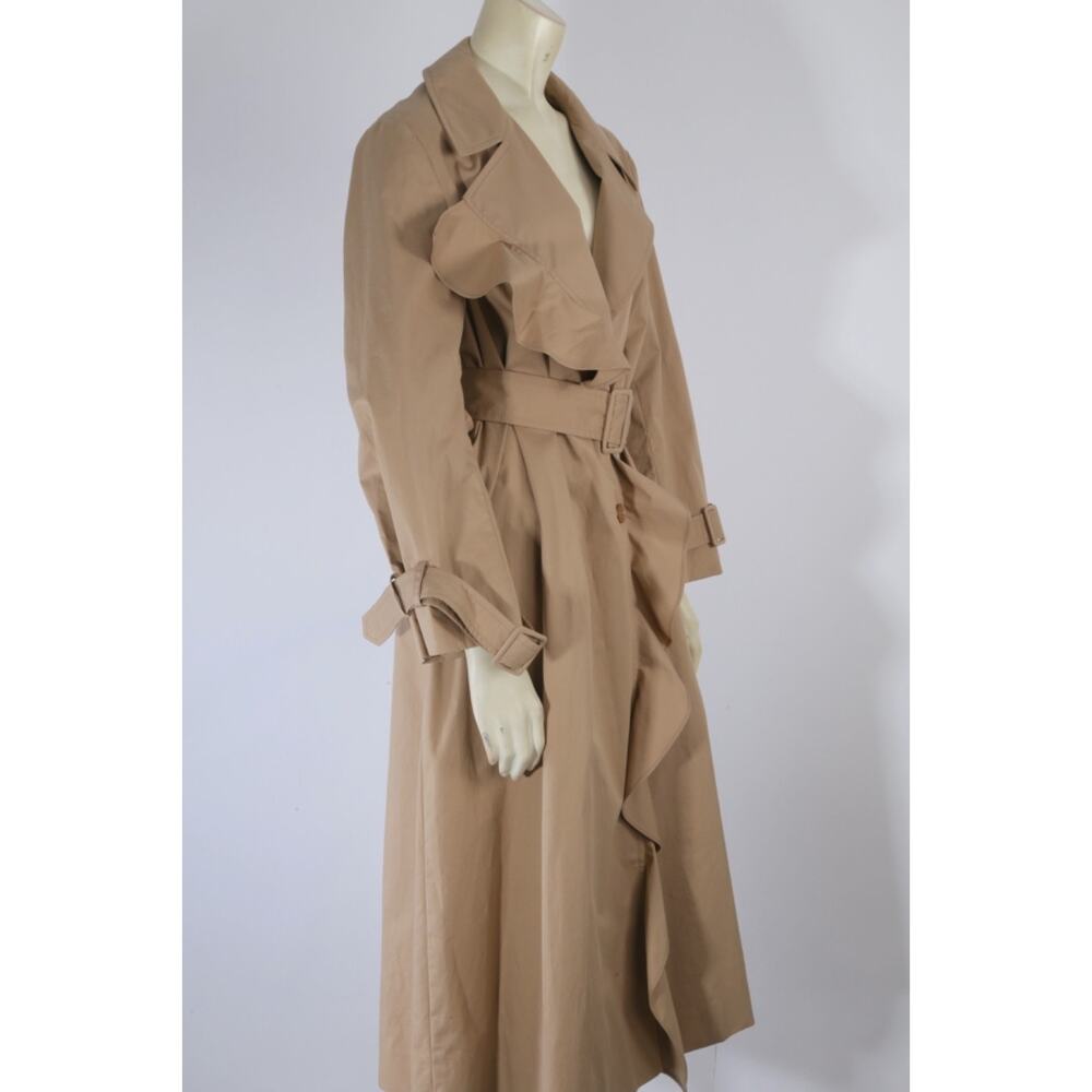 Stella McCartney Beige Cotton Long Belted Trench Winter Coat Womens Size 46 - Picture 16 of 16